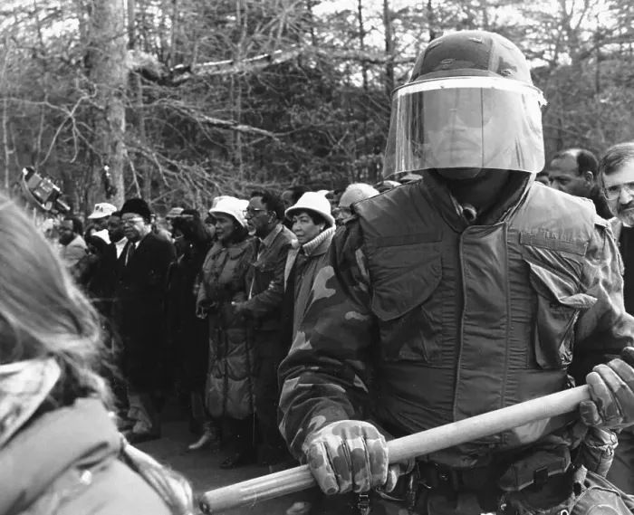 Framed Print : Coretta Scott King Leads Demonstrators Behind National Guard Framed Print : Coretta Scott King Leads Demonstrators Behind National Guard
