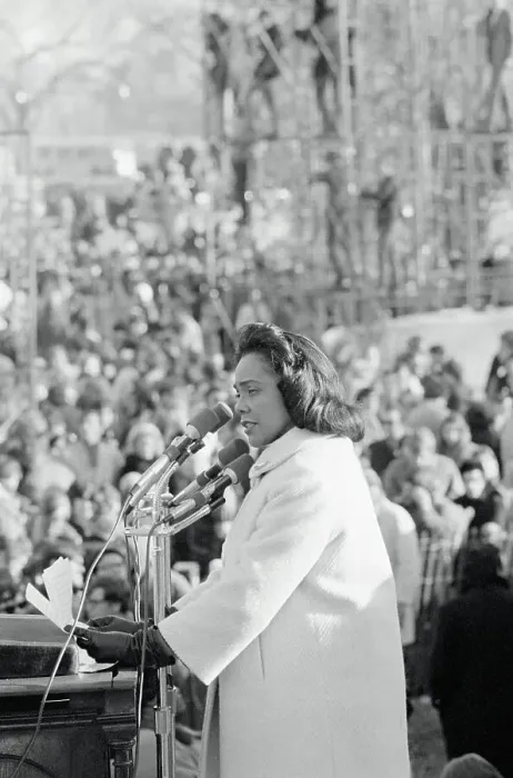 Framed Print : Coretta Scott King Speaking at Microphones Framed Print : Coretta Scott King Speaking at Microphones