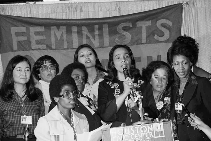Framed Print : Coretta Scott King Speaking in Support of Feminism