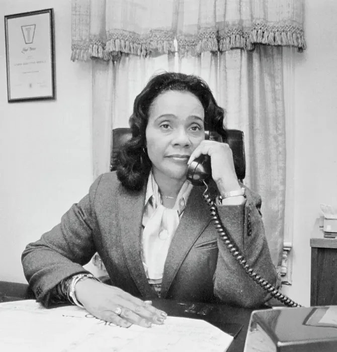 Framed Print : Coretta Scott King On Telephone Framed Print : Coretta Scott King On Telephone