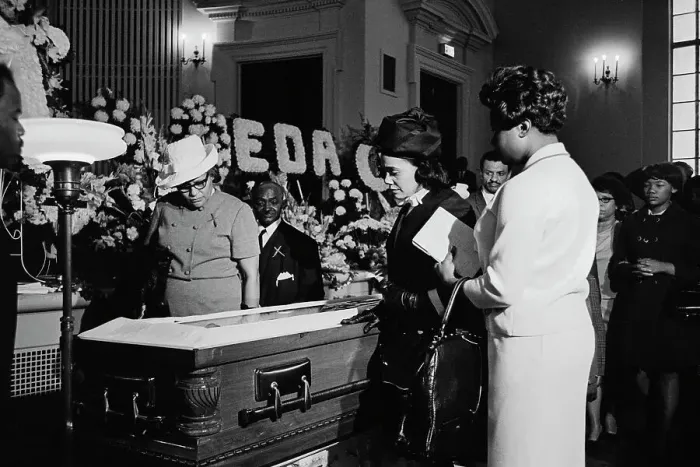 Framed Print : Coretta Scott King Viewing Husband's Body With Relatives Framed Print : Coretta Scott King Viewing Husband's Body With Relatives