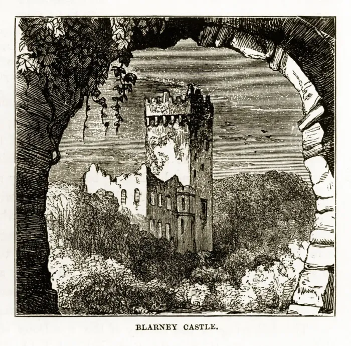Framed Print : Cork, Blarney Castle, County Cork, Ireland Victorian Engraving, 1840 Framed Print : Cork, Blarney Castle, County Cork, Ireland Victorian Engraving, 1840