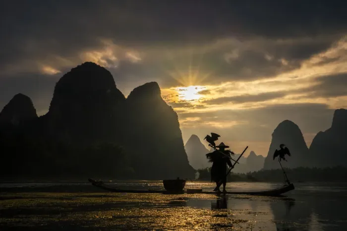 Framed Print : Cormorant fishermen Xingping Li River Guangxi China