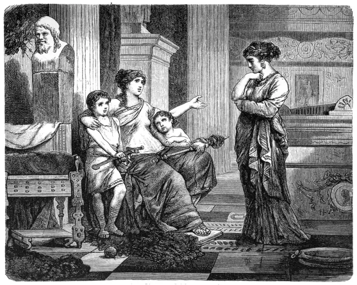 Framed Print : Cornelia, the Mother of the Gracchi, Showing Her Sons as Her Jewels Framed Print : Cornelia, the Mother of the Gracchi, Showing Her Sons as Her Jewels