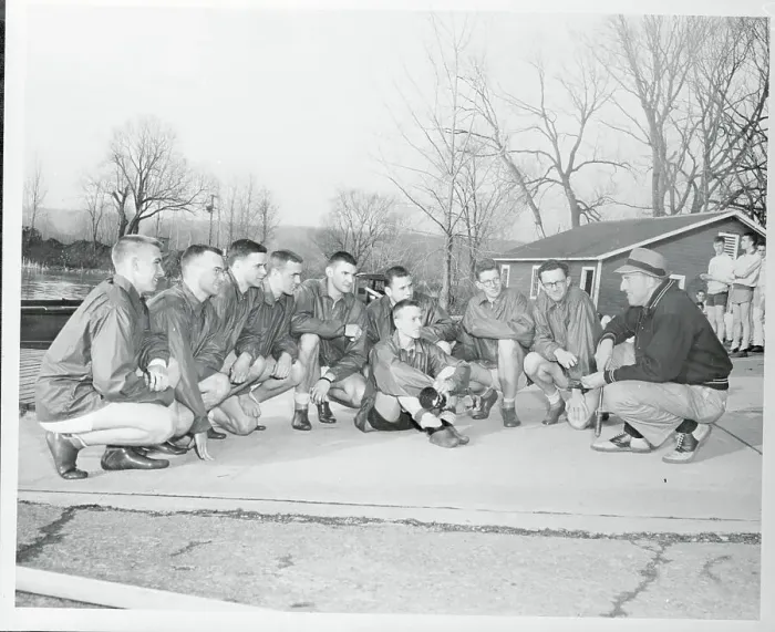 Framed Print : The Cornell Crew Team Rowing