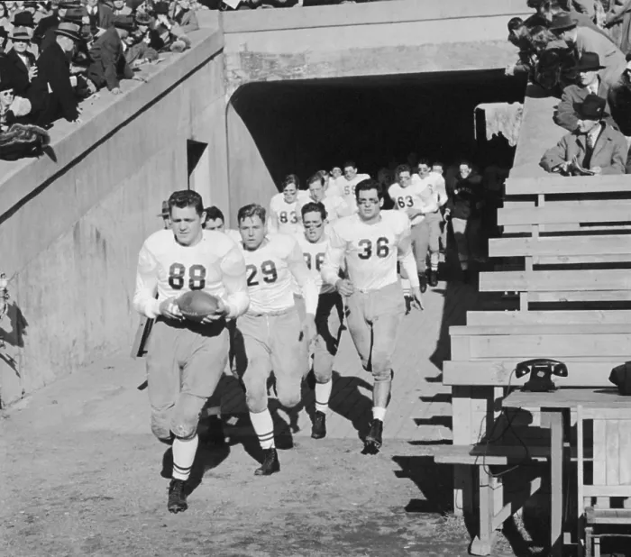 Framed Print : Cornell Team Enters Yale Bowl Framed Print : Cornell Team Enters Yale Bowl