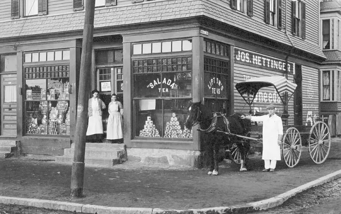 Framed Print : Corner Grocery Store Of Early 1900S Framed Print : Corner Grocery Store Of Early 1900S