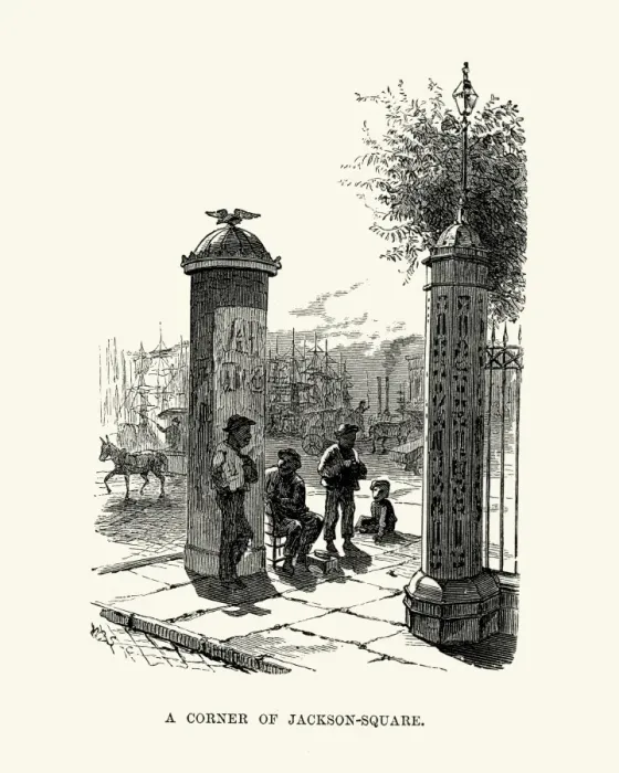 Framed Print : Corner of Jackson Square, New Orleans 19th Century Framed Print : Corner of Jackson Square, New Orleans 19th Century