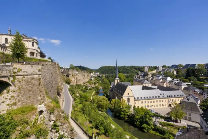 Framed Print : Corniche and Grund district, Luxembourg City Framed Print : Corniche and Grund district, Luxembourg City