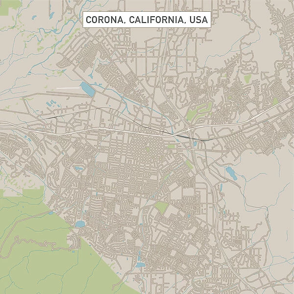 Corona California US City Street Map