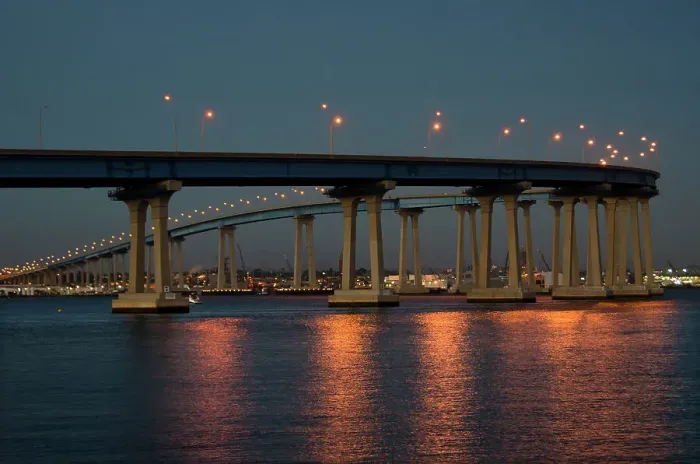 Framed Print : Coronado Bridge in San Diego