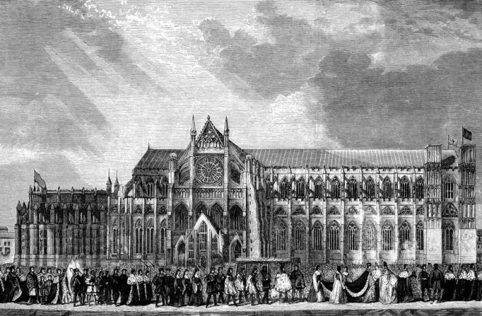 Framed Print : Coronation procession of Anne Boleyn to Westminster Abbey Framed Print : Coronation procession of Anne Boleyn to Westminster Abbey