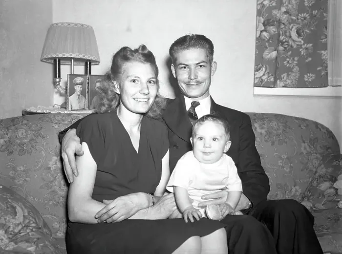 Framed Print : Corporal Desmond T. Doss with His Family Framed Print : Corporal Desmond T. Doss with His Family