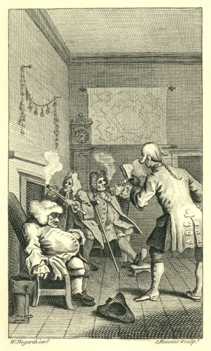 Framed Print : Corporal Trim, Dr Slop, Walter, Toby - Tristram Shandy (William Hogarth) Framed Print : Corporal Trim, Dr Slop, Walter, Toby - Tristram Shandy (William Hogarth)