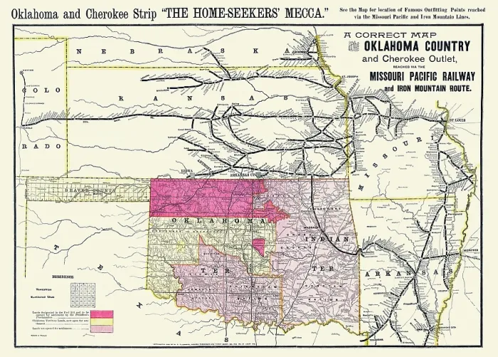 Framed Print : A correct map of the Oklahoma Framed Print : A correct map of the Oklahoma