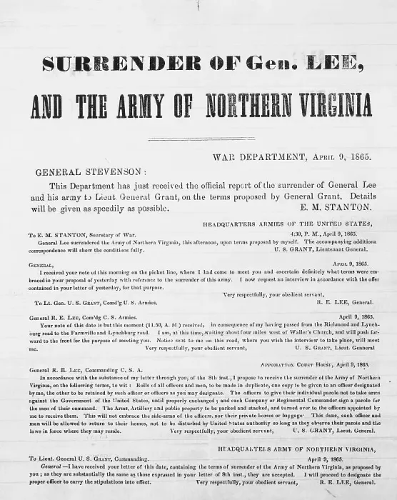 Framed Print : Correspondence Regarding the Surrender of General Robert E. Lee Framed Print : Correspondence Regarding the Surrender of General Robert E. Lee