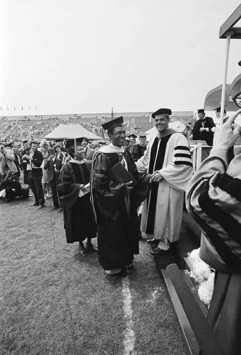 Framed Print : Bill Cosby Receiving Degree