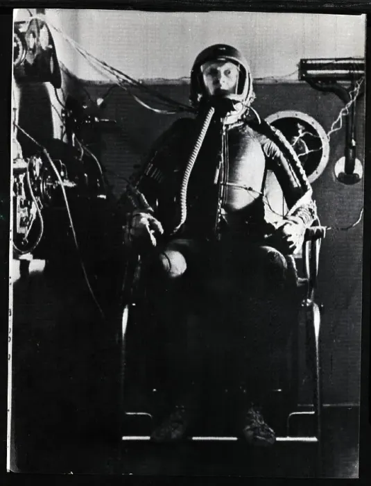 Framed Print : Cosmonaut in Altitude Chamber with Mask Framed Print : Cosmonaut in Altitude Chamber with Mask