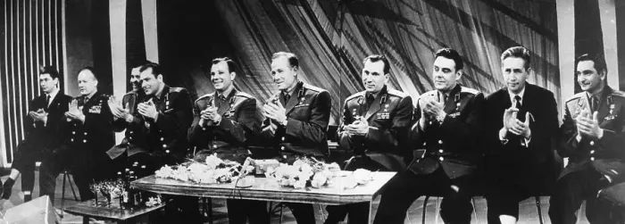 Framed Print : Cosmonauts Appearing on Television Framed Print : Cosmonauts Appearing on Television