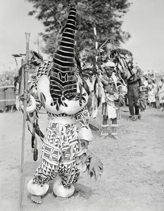Framed Print : Costumed Nigerian Tribesman Framed Print : Costumed Nigerian Tribesman