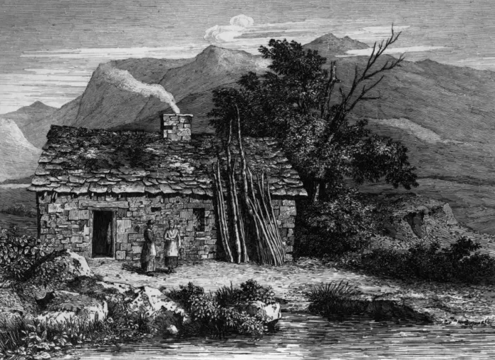 Framed Print : Cottage. 1815: A view of a cottage on the Isle of Anglesey Framed Print : Cottage. 1815: A view of a cottage on the Isle of Anglesey