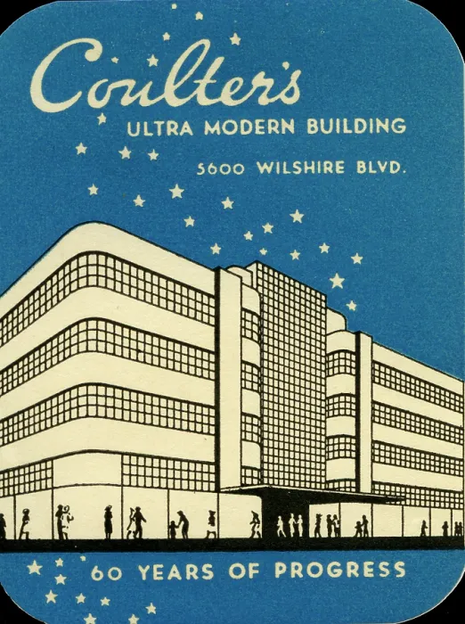 Framed Print : Coulter's. USA - 1940: A decal of Coulter's department store in Los Angeles Framed Print : Coulter's. USA - 1940: A decal of Coulter's department store in Los Angeles