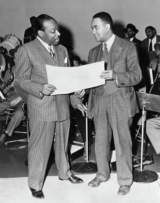 Framed Print : Count Basie, Richard Wright at Recording Session