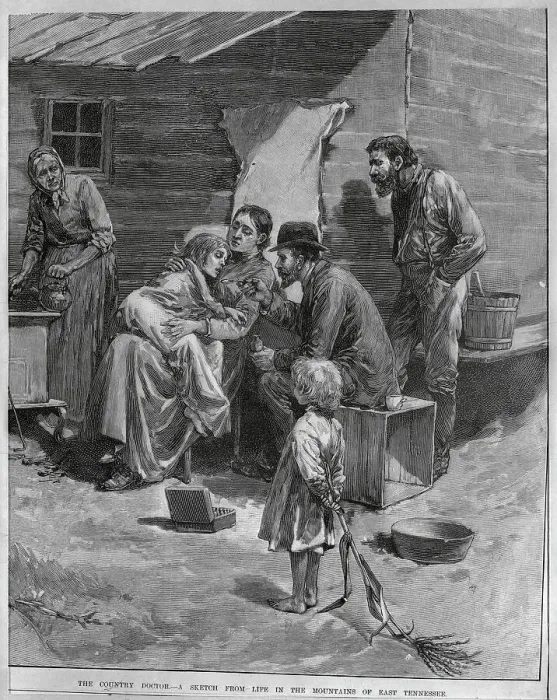 Framed Print : Country Doctor Administering Medicine to Child Framed Print : Country Doctor Administering Medicine to Child