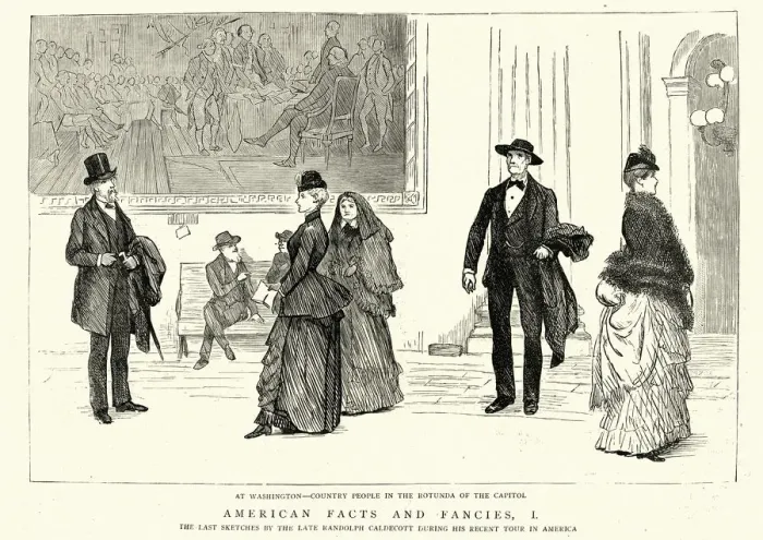 Framed Print : Country people in the Rotunda of the Capitol, Washington, 1880s