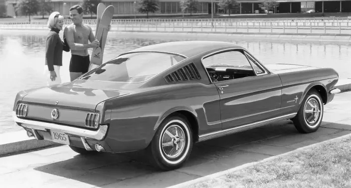 Framed Print : Couple with 1965 Ford Mustang Fastback Framed Print : Couple with 1965 Ford Mustang Fastback
