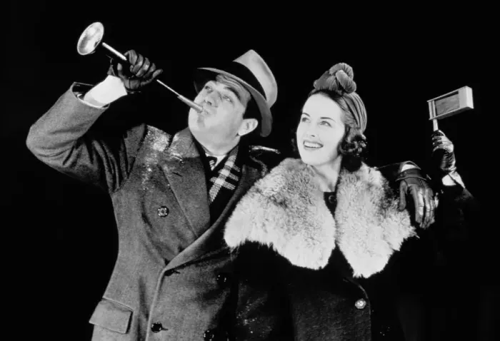 Framed Print : COUPLE CELEBRATING NEW YEARS EVE, 1939 Framed Print : COUPLE CELEBRATING NEW YEARS EVE, 1939