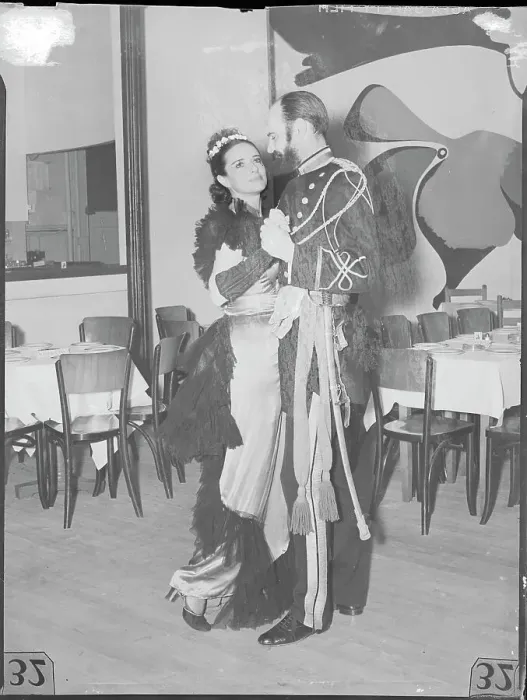 Framed Print : Couple in Costumes Dancing Framed Print : Couple in Costumes Dancing