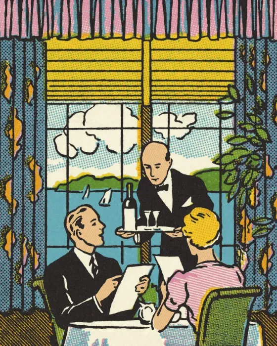 Framed Print : Couple Dining at a Restaurant with a View Framed Print : Couple Dining at a Restaurant with a View