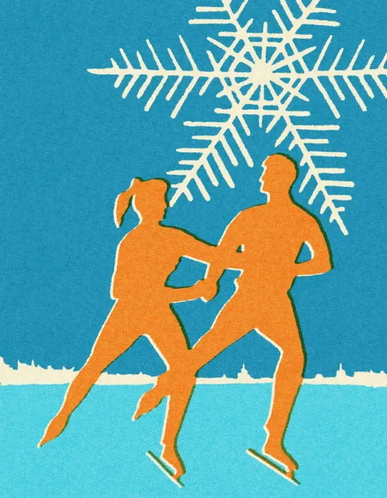 Framed Print : Couple Ice Skating Framed Print : Couple Ice Skating