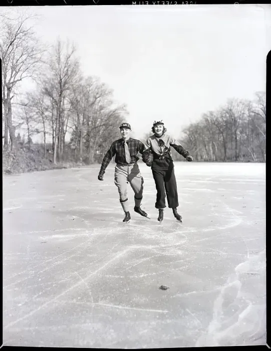 Framed Print : Couple Ice Skating Framed Print : Couple Ice Skating