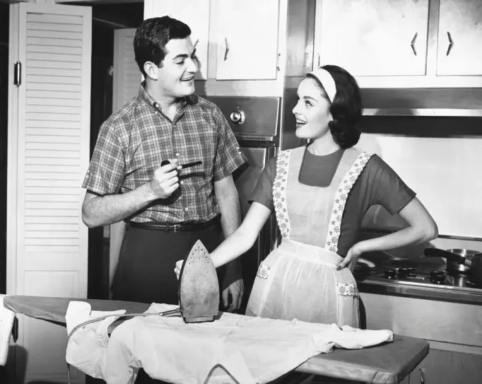 Framed Print : Couple ironing Framed Print : Couple ironing