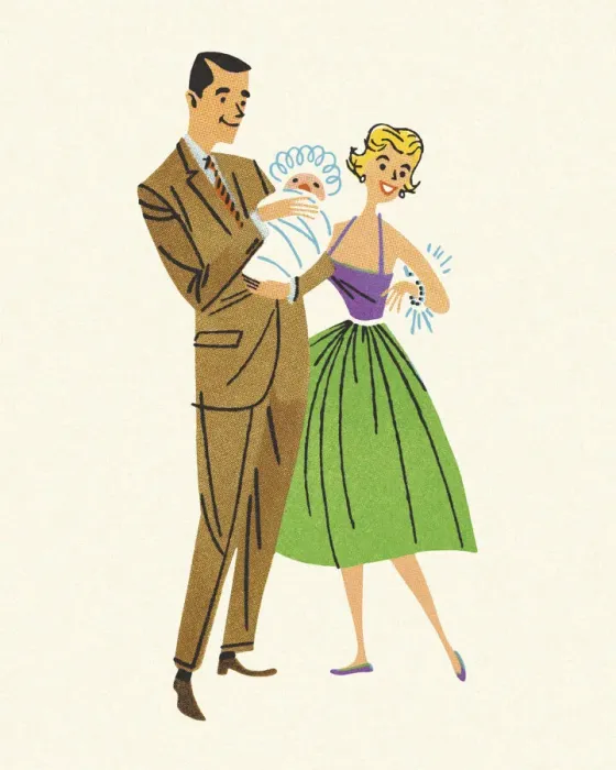 Framed Print : Couple with New Baby Framed Print : Couple with New Baby