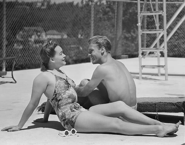 Couple at poolside