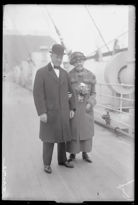 Framed Print : Couple Posing on Ship Deck Framed Print : Couple Posing on Ship Deck