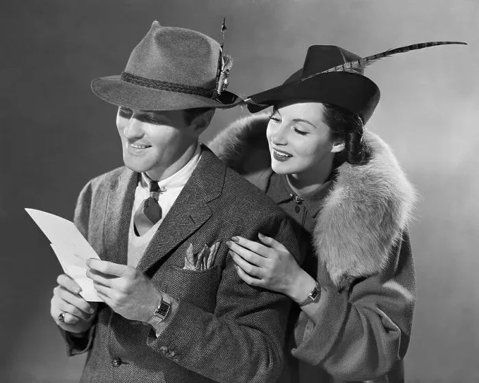 Framed Print : Couple Reading Letter Framed Print : Couple Reading Letter
