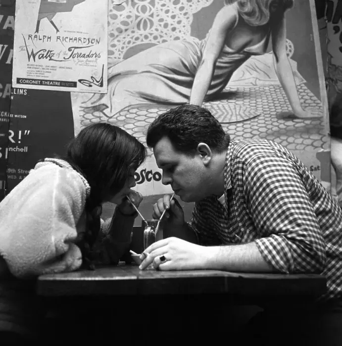 Framed Print : Couple Sharing Drink At Beat Cafe Framed Print : Couple Sharing Drink At Beat Cafe