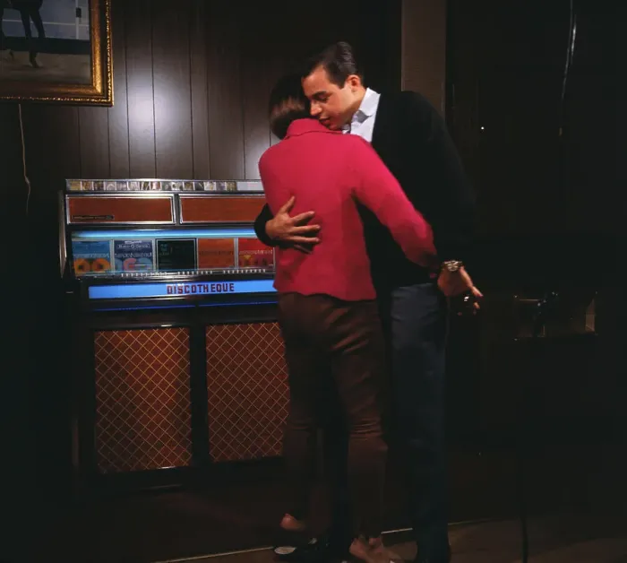 Framed Print : Couple Slow Dancing Near Jukebox