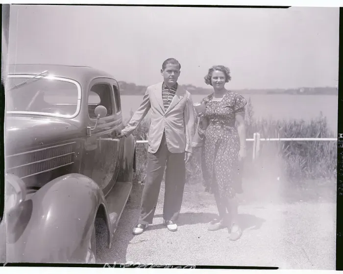 Framed Print : Couple by Their Truck Framed Print : Couple by Their Truck