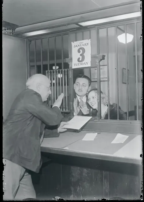 Framed Print : Couple Visiting Marriage License Office Framed Print : Couple Visiting Marriage License Office