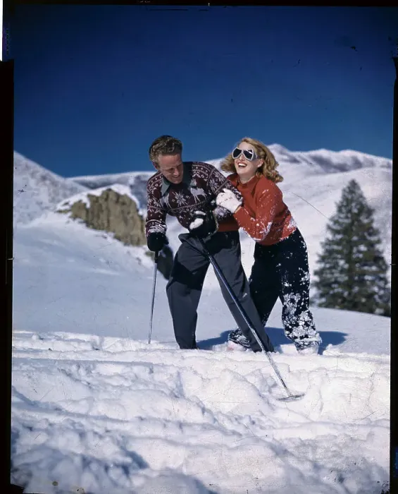Framed Print : Couple Walking Through Snow Framed Print : Couple Walking Through Snow