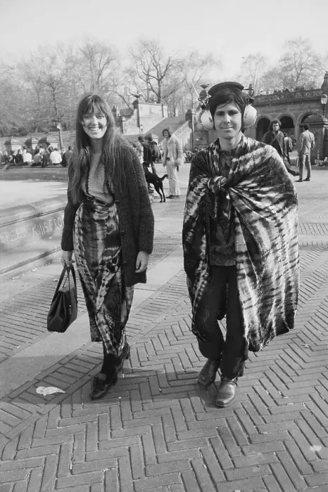 Framed Print : Couple Wearing Tie Dye Garments in Central Park Framed Print : Couple Wearing Tie Dye Garments in Central Park