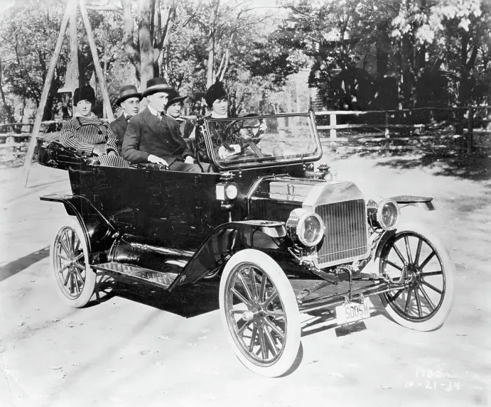 Framed Print : Couples Riding in Model T Ford Framed Print : Couples Riding in Model T Ford