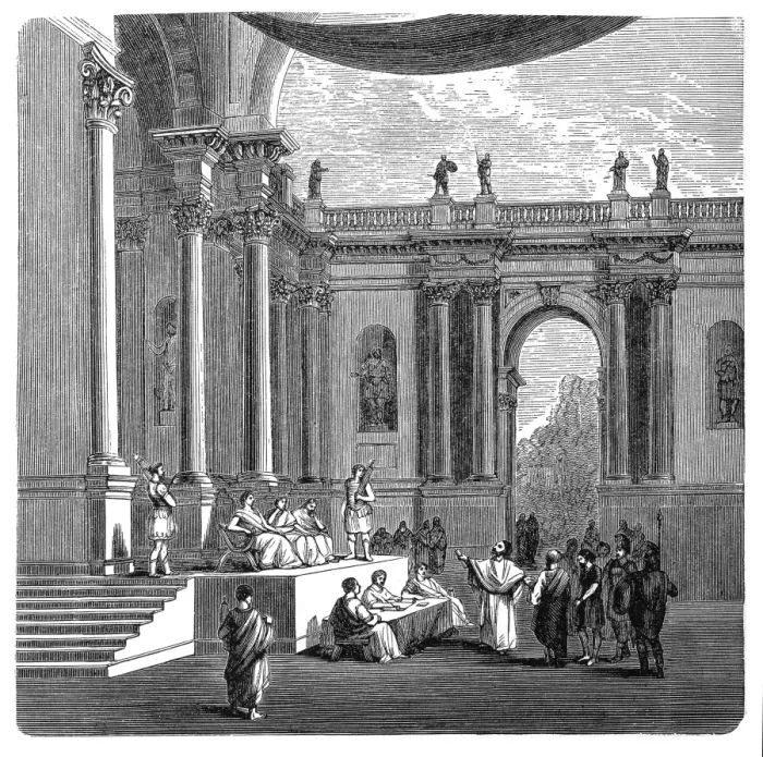 Framed Print : A court in ancient Rome Framed Print : A court in ancient Rome