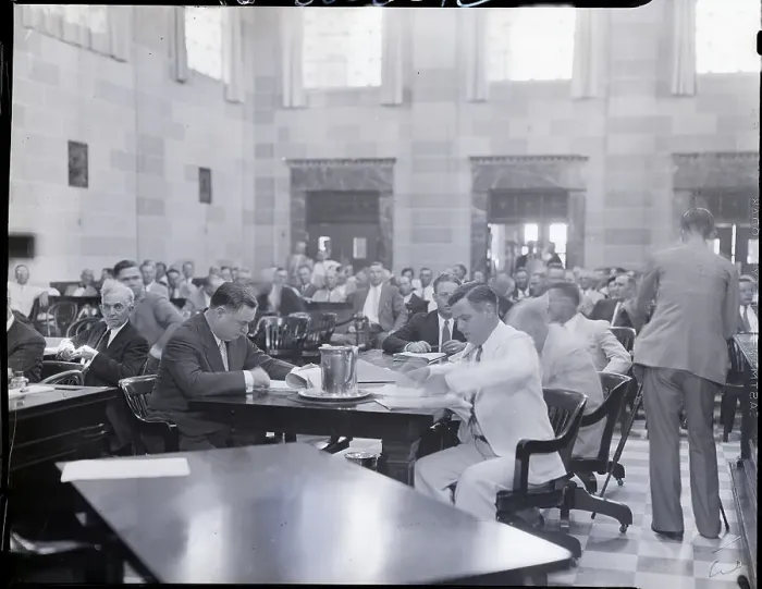 Framed Print : Court Room Interior and Prosecution Framed Print : Court Room Interior and Prosecution