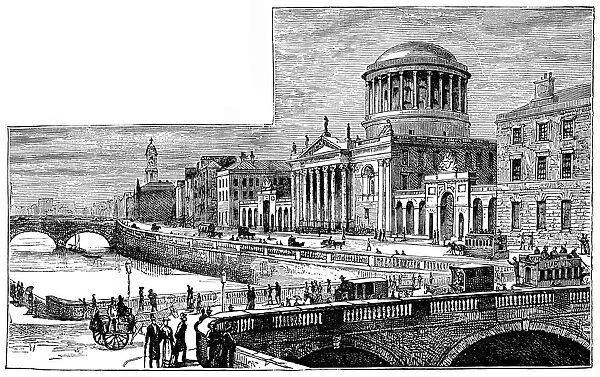 The Four Courts in Dublin, Ireland - 19th Century